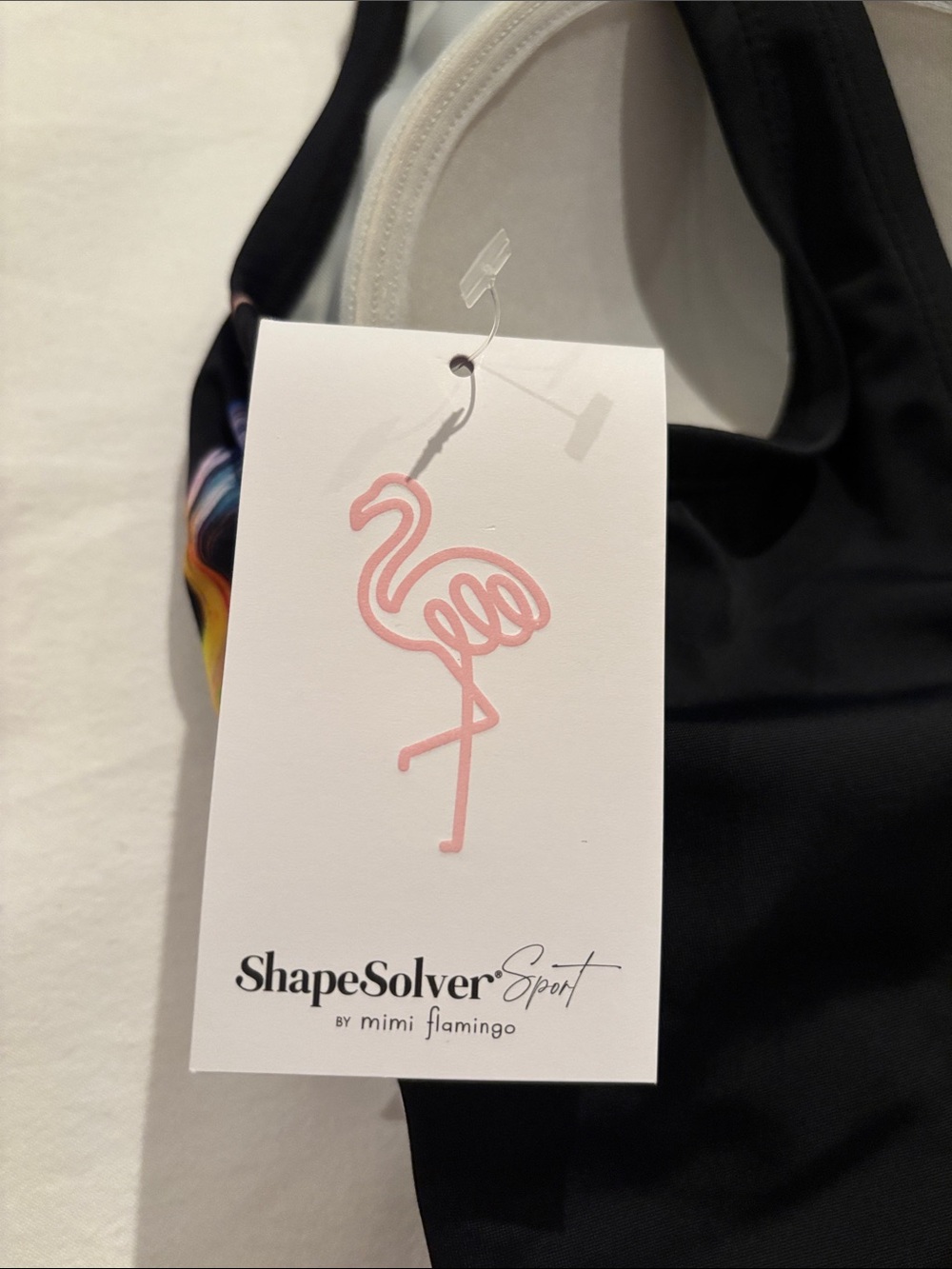 Black One-Piece Swimsuit Sz 12 NWTs with Multicolor Brushstroke Print - Picture 2 of 8